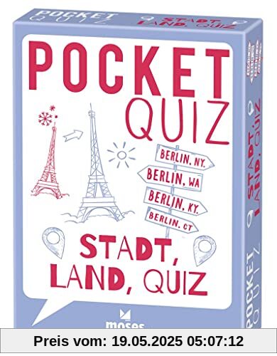 moses. Pocket Quiz Stadt Land Quiz | Das Wissensspiel mit 150 Fragen rund um kuriose Fakten aus aller Welt | Für Kinder ab 12 Jahren und Erwachsene