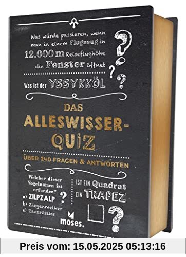 moses. Quiz-Box - Das Alleswisser-Quiz, Der umfassende Wissenstest mit 240 Fragen, Für Kinder ab 12 Jahren und Erwachsene, 100 Karten in einer schönen Box (Quiz-Boxen)