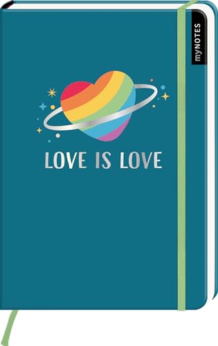 myNOTES Notizbuch A5: Love is Love: Notebook medium, gepunktet | Im LGBTQ Design: Ideal als Bullet Journal oder Tagebuch von arsEdition