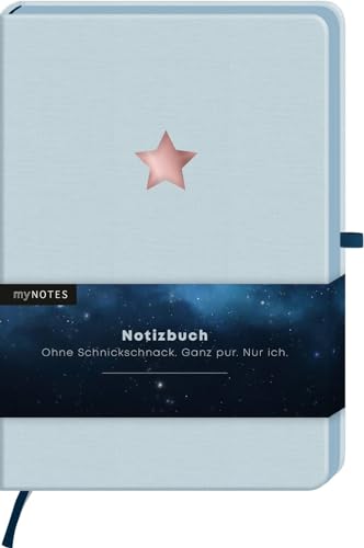 myNOTES Notizbuch A5 Classics Stern hellblau: Notebook medium, gepunktet | In cleanem Design / Sternenhimmel Bleu: Ideal als Bullet Journal oder Tagebuch