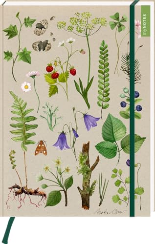 myNOTES Papeterie: Notizbuch A4 Naturschätze: Wald & Wiesenblumen | Maxi-Blankbook DIN A4, florales Design, gepunktet, für große Ideen und Notizen von arsEdition