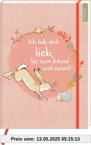 myNOTES Papeterie: Weißt du eigentlich, wie lieb ich dich hab? Notizbuch A4: Ich hab dich lieb, bis zum Mond und zurück! | Maxi-Blankbook DIN A4, gepunktet, für große Ideen und Notizen
