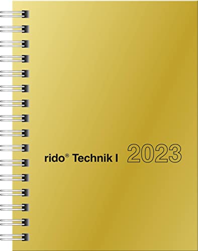 Wochenkalender Modell perfect/Technik I, 2023, Glanzkarton-Einband goldfarben: 2 Seiten = 1 Woche