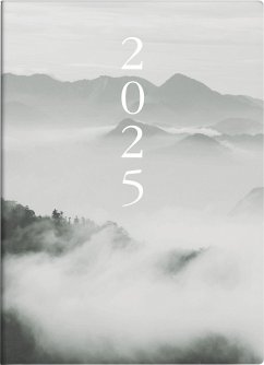 rido/idé 7018507015 Taschenkalender Modell Technik S (2025) "Cloudy Mountains"  2 Seiten = 1 Woche  A6  144 Seiten  Grafik-Einband  grau