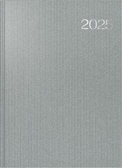 rido/idé 7027505905 Buchkalender Modell Conform (2025)  1 Seite = 1 Tag  A4  384 Seiten  Kunststoff-Einband Visicron metallic  silberfarben