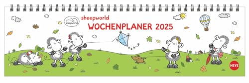 sheepworld Wochenquerplaner 2025: Praktischer Tischquerkalender mit Spiralbindung und niedlichen Schaf-Cartoons. Liebevoll illustrierter Tisch-Kalender. (Tisch-Querplaner Heye) von Heye