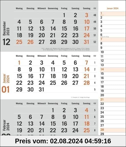 times&more 3-Monatsplaner, orange 2024