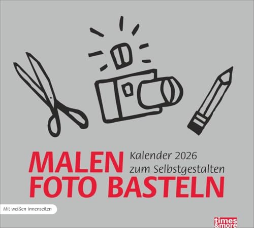 times&more Bastelkalender silber 2026: times&more Kalender. Weiße Innenseiten in einem Blanko-Kalender zum Basteln. Eigene Fotos auswählen und ... zum Verschenken! (Foto-/Bastelkalender Heye) von Heye