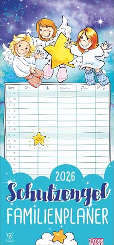 times&more Schutzengel Familienplaner 2026: times&more Kalender mit 5 Spalten - praktischer Familienplaner für die Wand mit süßen Schutzengeln als ... Familienkalender 2026. (Familienplaner Heye) von Heye