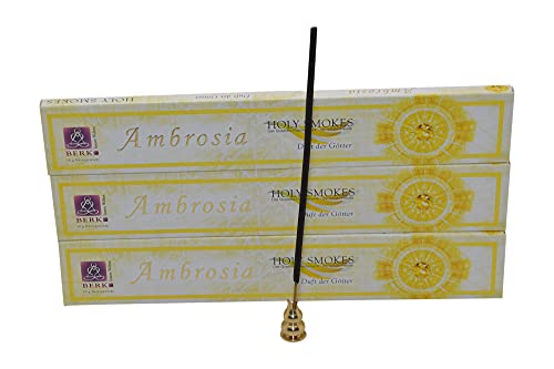 Ambrosia Räucherstäbchen 3er Set mit Messinghalter Ambrosia Räucherstäbchen 3er Set mit Messinghalter