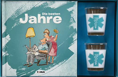 Die besten Jahre: Geschenkbox mit 2 bedruckten Schnapsgläschen und 80-seitigem Humorbuch Die besten Jahre: Geschenkbox mit 2 bedruckten Schnapsgläschen und 80-seitigem Humorbuch