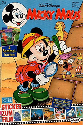 Micky Maus Zeitschrift - Nr. 03 - Vom 09.01.1992 - Komplett mit den Heft-Extras "Sticker zum Film Bernard und BIanca und 4 sammelkarten" - Heft, Magazin Micky Maus Zeitschrift - Nr. 03 - Vom 09.01.1992 - Komplett mit den Heft-Extras "Sticker zum Film Bernard und BIanca und 4 sammelkarten" - Heft, Magazin