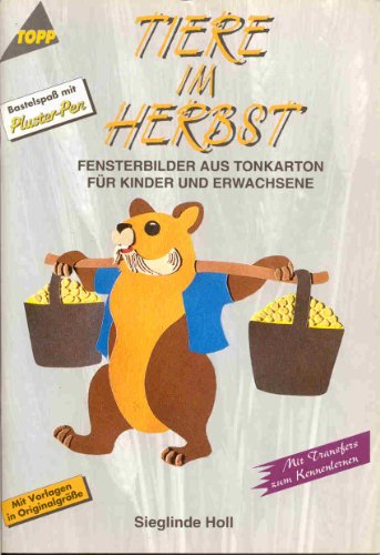 Tiere im Herbst. Fensterbilder aus Tonkarton für Kinder und Erwachsene.