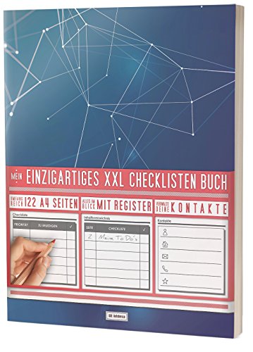 Mein Checklisten Buch / 122 Seiten, Register uvm. / Jetzt mit Datum, Priorität und Platz für Notizen / PR501 „Geometrisch“ / DIN A4 Soft Cover