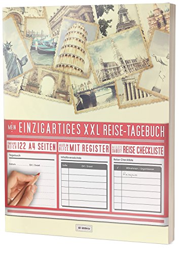 Mein Einzigartiges XXL Reisetagebuch: 122 Seiten, Register, Kontakte / Neue Auflage mit Reise Checkliste / PR401 „Reisefotos“ / DIN A4 Soft Cover von #GoodMemos