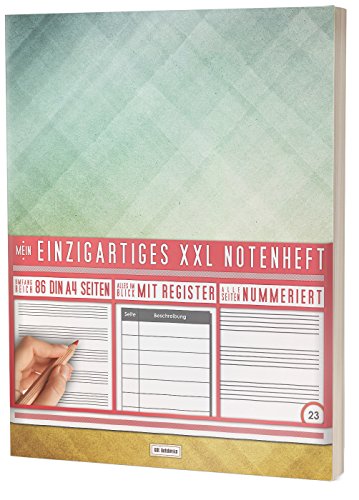 Mein Notenheft / 86 Seiten, 44 Blätter, 12 Systeme / Mit Register und Seitenzahlen / PR301 „Dreiecke“ / DIN A4 Soft Cover von XXL Notebooks