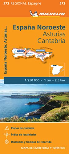Asturias Cantabria - Michelin Regional Map 572: Map (Michelin Regional Maps) von MICHELIN