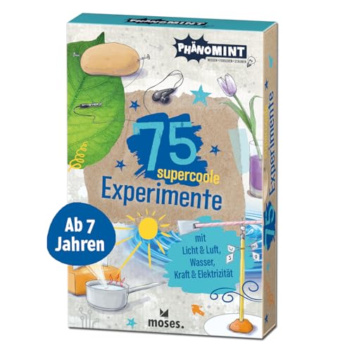 moses. PhänoMINT 75 supercoole Experimente mit Licht & Luft, Wasser, Kraft & Elektrizität | Magische Zaubertricks – naturwissenschaftlich fundiert | Kartenset für Kinder ab 7 Jahren moses. PhänoMINT 75 supercoole Experimente mit Licht & Luft, Wasser, Kraft & Elektrizität | Magische Zaubertricks – naturwissenschaftlich fundiert | Kartenset für Kinder ab 7 Jahren