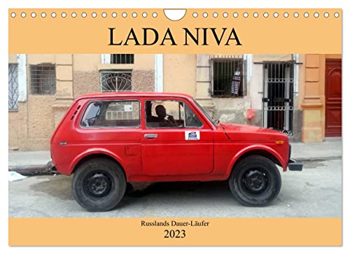 LADA NIVA - Russlands Dauer-Läufer (Wandkalender 2023 DIN A4 quer): Der russische Geländewagen LADA NIVA in Kuba (Monatskalender, 14 Seiten ) (CALVENDO Mobilitaet)