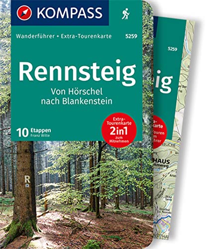 KOMPASS Wanderführer Rennsteig: mit Extra-Tourenkarte, GPX-Daten zum Download