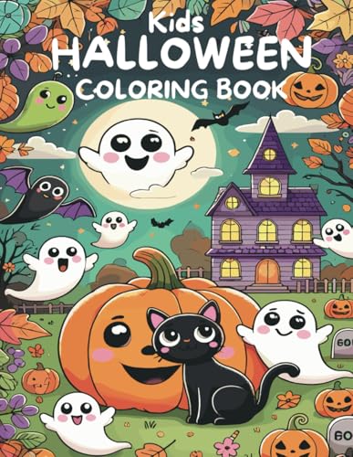 Kids Halloween Coloring Book: 54 Cute and Happy Halloween Designs to Color von Independently published