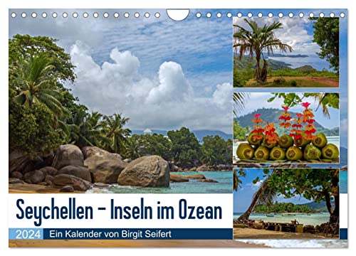 Seychellen - Inseln im Ozean (Wandkalender 2024 DIN A4 quer), CALVENDO Monatskalender von CALVENDO