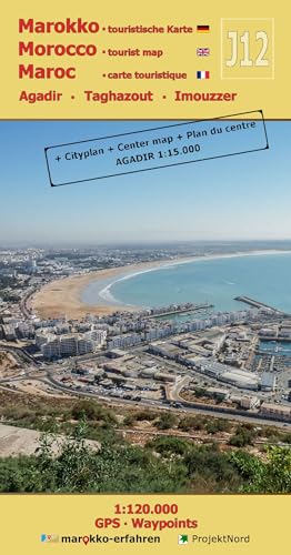 J12: Agadir - Taghazout - Imouzzer 1:120.000 GPS - Waypoints: Marokko - Mit Cityplan Agadir von Huber Kartographie