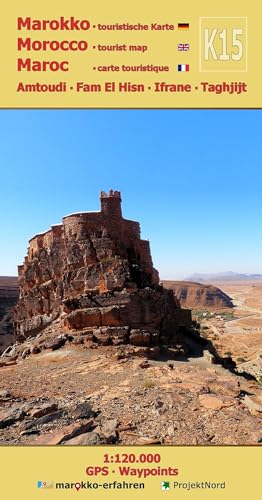 K15: Amtoudi - Fam El Hisn - Ifrane - Taghjijt 1:120.000 + GPS-Waypoints: Marokko Touristische Karte (Marokko-Erfahren Tourist map) von Huber Kartographie
