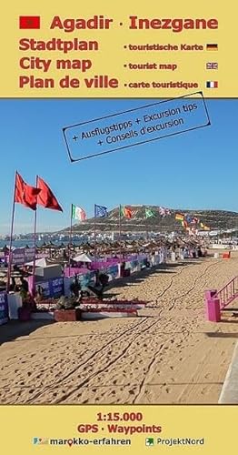 Stadtplan Agadir - Cityplan Inezgane 1:15.000 + GPS-Waypoints: Marokko - Mit Ausflugstipps